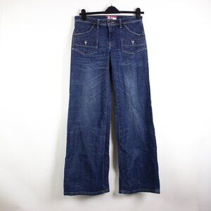 Vintage H & M Wide Leg Jeans Size 31 Tall Y2K Dark Wash